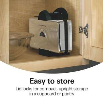 Hamilton Beach Belgian Mini Waffle Maker with Shade Control, Makes 2 at Once, Create Personalized Keto Chaffles and Hash Browns, Non-Stick Plates, Compact Design, Stainless Steel