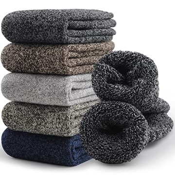 Warm Merino Wool Socks for Men, 5 Pairs