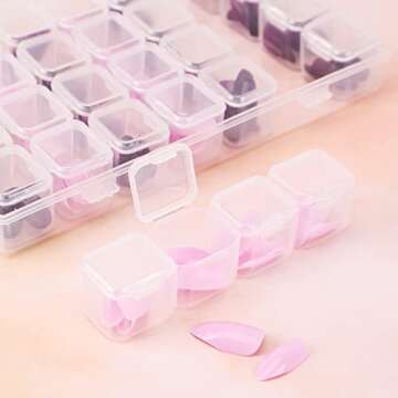 Segbeauty Gem Organizer, Clear Bead Container 28 Compartments with Secure Lids, Removable Tiny Jewelry Storage Box, Transparent Jewelry Organizer for Seeds Craft Making Accessories