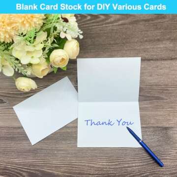 56 Pack Blank Cards and Envelopes 4x6, White Blank Note Cards Greeting Cards and Envelopes Set, Folded Cardstock with Envelopes for DIY Greeting Cards, Thank You Cards, Invitations in All Occasions