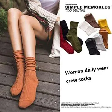 Sookiay 9 Pairs Women's Cotton Crew Socks - Soft Comfort