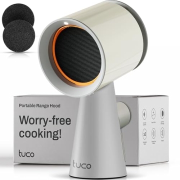 TUCO Portable Range Hood, Desktop Kitchen Exhaust Fan with 3 Speeds, Detachable Aluminum Carbon Filt...
