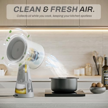 TUCO Portable Range Hood, Desktop Kitchen Exhaust Fan with 3 Speeds, Detachable Aluminum Carbon Filter, Low Noise, Oil Collection Cup, Smoke Purifier for Indoor BBQ, Hot Pot and RV Kitchens