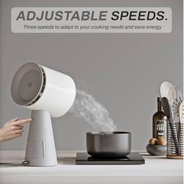 TUCO Portable Range Hood, Desktop Kitchen Exhaust Fan with 3 Speeds, Detachable Aluminum Carbon Filter, Low Noise, Oil Collection Cup, Smoke Purifier for Indoor BBQ, Hot Pot and RV Kitchens