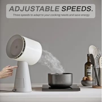 TUCO Portable Range Hood, Desktop Kitchen Exhaust Fan with 3 Speeds, Detachable Aluminum Carbon Filter, Low Noise, Oil Collection Cup, Smoke Purifier for Indoor BBQ, Hot Pot and RV Kitchens