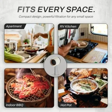 TUCO Portable Range Hood, Desktop Kitchen Exhaust Fan with 3 Speeds, Detachable Aluminum Carbon Filter, Low Noise, Oil Collection Cup, Smoke Purifier for Indoor BBQ, Hot Pot and RV Kitchens