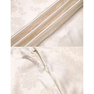 Zeagoo Silk Skirts for Women Jacquard Midi High Waist Skirt Elegant Satin Skirts