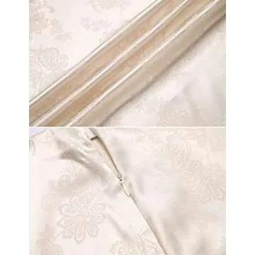 Zeagoo Silk Skirts for Women Jacquard Midi High Waist Skirt Elegant Satin Skirts