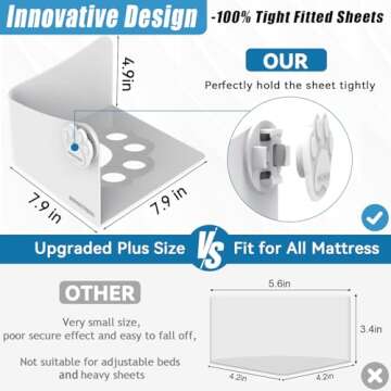 GOVIICTRICH Bed Sheet Holders Straps, Fitted Sheet Straps/Holders Keep Sheets Firm & Tight, Bedsheet...