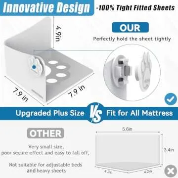 GOVIICTRICH Bed Sheet Holders Straps, Fitted Sheet Straps/Holders Keep Sheets Firm & Tight, Bedsheet...
