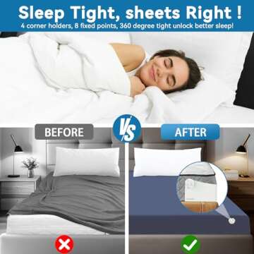 GOVIICTRICH Bed Sheet Holders Straps, Fitted Sheet Straps/Holders Keep Sheets Firm & Tight, Bedsheet Grippers with Enhanced Clips, Bed Sheet Holder Fit All Mattress Size, Easy Installation