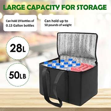 DAREKUKU 3 Pack Reusable Grocery Bags, Foldable Washable Insulated Shopping Bags For Groceries, Heavy Duty With Reinforced Bottom & Handles (2 Grocery Tote Bags + 1 Insulated Cooler Bag)