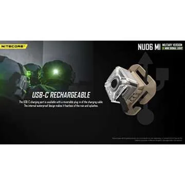 Nitecore NU06 MI IR Infrared Red Green Blue 4 Color USB-C Rechargeable Signal and Safety Light, ARC Rail, Magnetic, MOLLE & Hook-and-Loop Compatible, Upgrade from NU05 MI