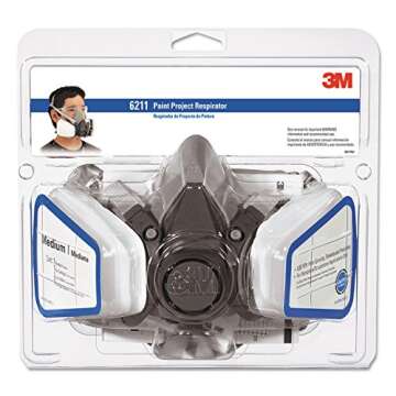 3M 6111PA1A Half Facepiece Paint Spray/Pesticide Respirator, Small
