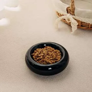 Stylish Ceramic Cat Bowl for Whisker Fatigue Relief 6.1 Inch