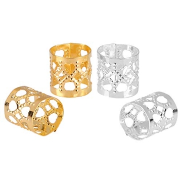 Tbestmax 200 pcs Dreadlocks Beads Hair Braid Rings Clips for Stylish Hair Decoration