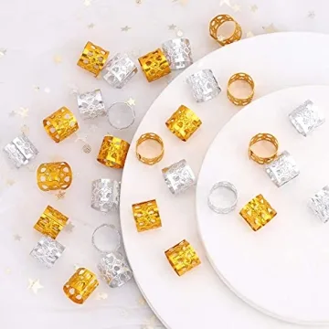 Tbestmax 200 pcs Dreadlocks Beads Hair Braid Rings Clips