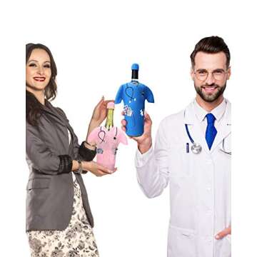 Pink Scrub Wine Bags - Doctors & Nurses Graduation Gift - White Coat Ceremony, Medical School, Residency Match Day