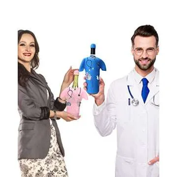 Pink Scrub Wine Bags - Doctors & Nurses Graduation Gift - White Coat Ceremony, Medical School, Residency Match Day