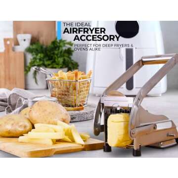 ICO French Fry Cutter, 2-blade Potato Slicer, French Fry Cutter For Potatoes with Non-slip Suction L...