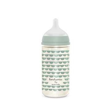 Suavinex Bonhomia Glass Baby Bottle with SX PRO Silicone Nipple, Anti Colic Baby Bottles, Baby Bottl...