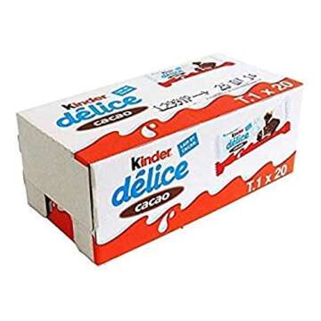 Kinder Delice Rich in Milk Chocolate Bars 39 Gram Bars (Pack of 20)