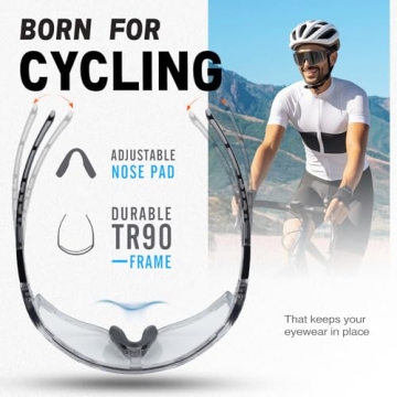 VOZAPOW Photochromic Cycling Glasses for All Outdoor Activities