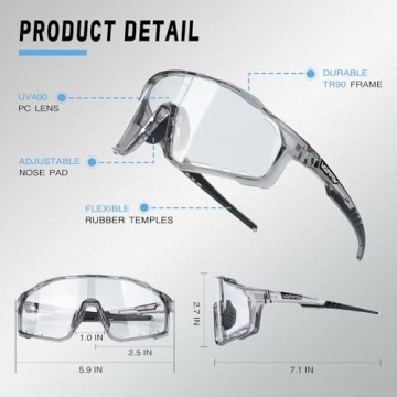 VOZAPOW Photochromic Cycling Glasses for All Outdoor Activities