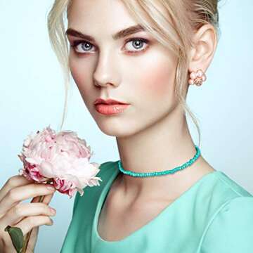 Hicarer Seed Bead Choker Necklace Tiny Beaded Choker Boho Colorful Choker Necklace Chain Jewelry for Women, Adjustable 12-16 Inches (Color Set 1, 8 Pieces)