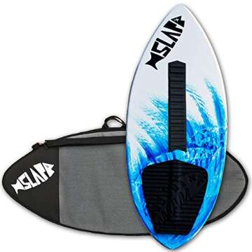 USA Made Slapfish Skimboard - Fiberglass & Carbon - Riders up to 200 lbs - 48" with Traction Deck Gr...