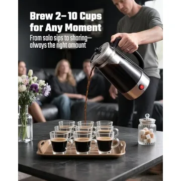 KIDISLE 10 Cup Electric Percolator Coffee Pot with Keep Warm Function