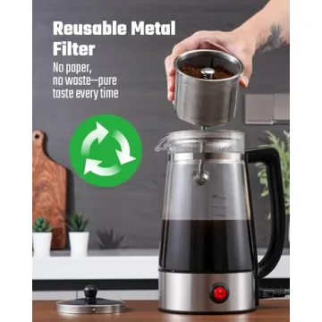 KIDISLE 10 Cup Electric Percolator Coffee Pot with Keep Warm Function