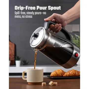 KIDISLE 10 Cup Electric Percolator Coffee Pot with Keep Warm Function