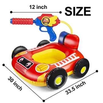 Kids Pool Floats with Water Gun, Pool Toys for Kids Ages 4-8, Fire Truck Toddler Floats for Pool, Pool Inflatables for Boys Girls and Children