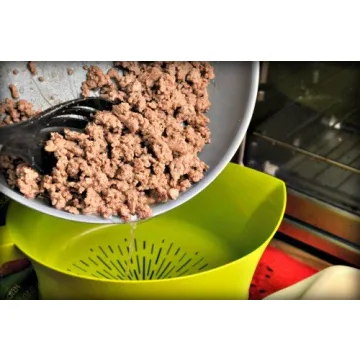 Easy Greasy Colander for Healthy Cooking & Easy Cleanup