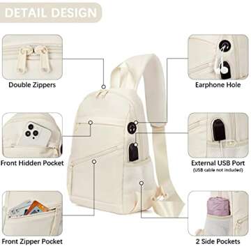 BOSTANTEN Lightweight Crossbody Sling Bag for Travel