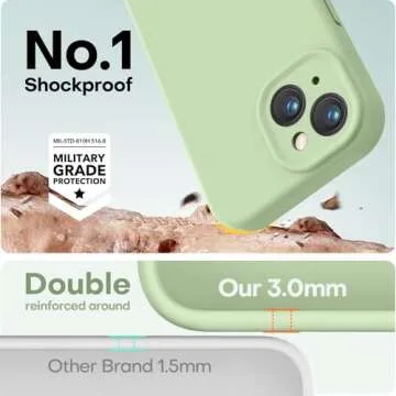LOVE 3000 Designed for iPhone 13 Case, Premium Silicone with [Camera Protection] [Soft Anti-Scratch Microfiber Lining] Shockproof Protective Phone Case for iPhone 13 Women Men Girls 6.1", Matcha