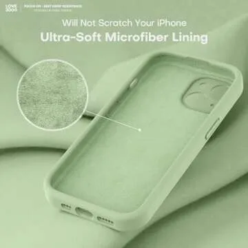 LOVE 3000 Designed for iPhone 13 Case, Premium Silicone with [Camera Protection] [Soft Anti-Scratch Microfiber Lining] Shockproof Protective Phone Case for iPhone 13 Women Men Girls 6.1", Matcha