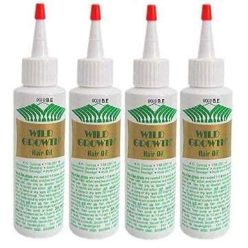 WILD GROWTH HAIR OIL 4 oz Bottle (4 PACK) Detangler/Extender with Olive Oil & More!