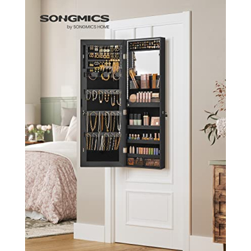 Stylish Jewelry Cabinet with LED Lights and Mirror