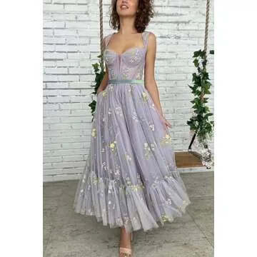 Elegant Flower Embroidery Prom Dress 2025 for Women