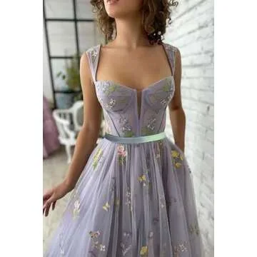 Elegant Flower Embroidery Prom Dress 2025 for Women