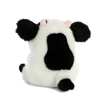 Aurora® Round Rolly Pet™ Daisy Cow™ Stuffed Animal - Adorable Companions - On-The-Go Fun - White 5 Inches