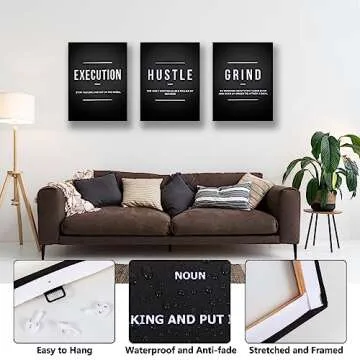 BPLUSTREE Motivational Canvas Wall Art for Home & Office