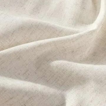 Aersas Natural Pinch Pleated Linen Curtains 84 Inch Length 2 Panels for Living Room Bedroom Cream Semi Sheer Window Curtain Boho Neutral Back Tab Pinch Pleat Drape with Hooks 84 Inches Long