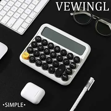 VEWINGL Mechanical Switch 12 Digit,Desktop Large Display and Big Buttons,Blue Calculator with Large LCD Display for Office,School, Home & Business Use,Automatic Sleep,with Battery.5.7 * 5in