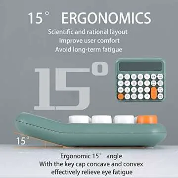 VEWINGL Mechanical Switch 12 Digit,Desktop Large Display and Big Buttons,Blue Calculator with Large LCD Display for Office,School, Home & Business Use,Automatic Sleep,with Battery.5.7 * 5in