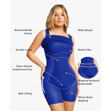 Popilush Shapewear Dress Mini Slit for Women 2024