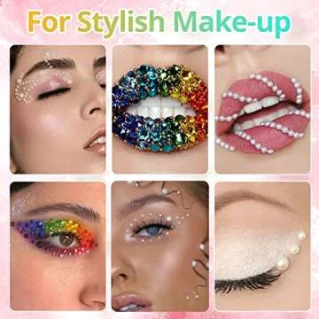 Colorful Flatback Face Gems & Quick Dry Glue for Art