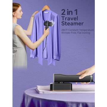 Sundu Portable 2-in-1 Travel Steamer & Iron - Fast Heat, 20 Minutes Steam, Gloves
